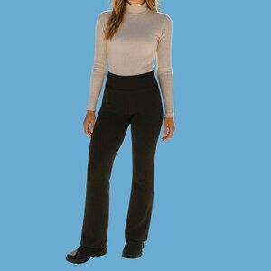 32 Degrees Cool Black Ribbed High-Waist Flare Pants | Size M
